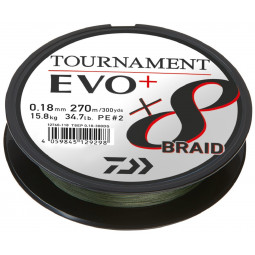 DAIWA TOURNAMENT X8 BRAID EVO+ 2700m TMAVĚ ZELENÁ