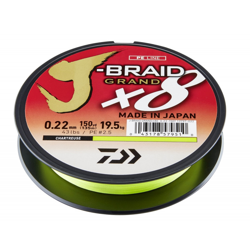 DAIWA J-braid Grand X8 Chartreuse pletenka